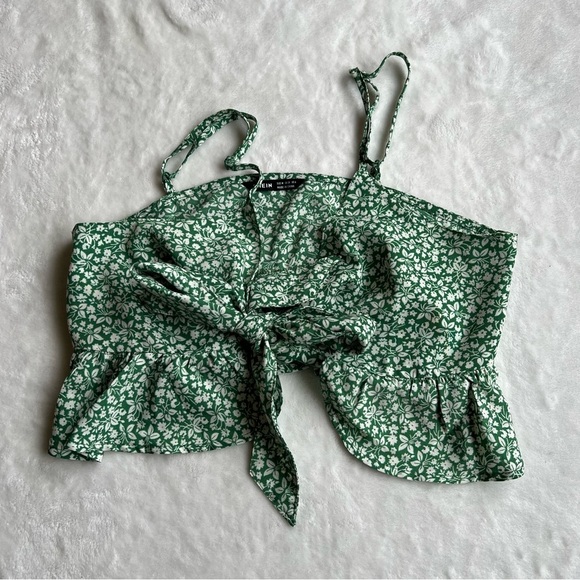 Shein Floral Tie Front Cami Top - Picture 2 of 8